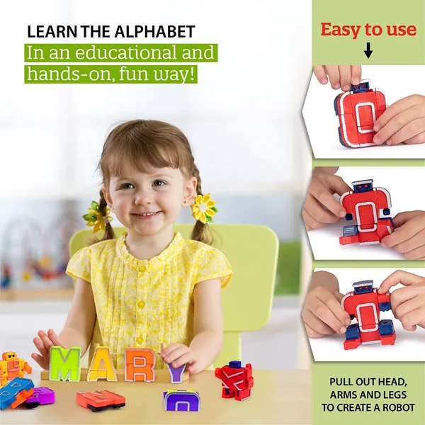 26pcs Alphabet Robots Toys Action Figure Educational ABC Letters Preschool Learning Stem Classroom Teaching Toy view 5