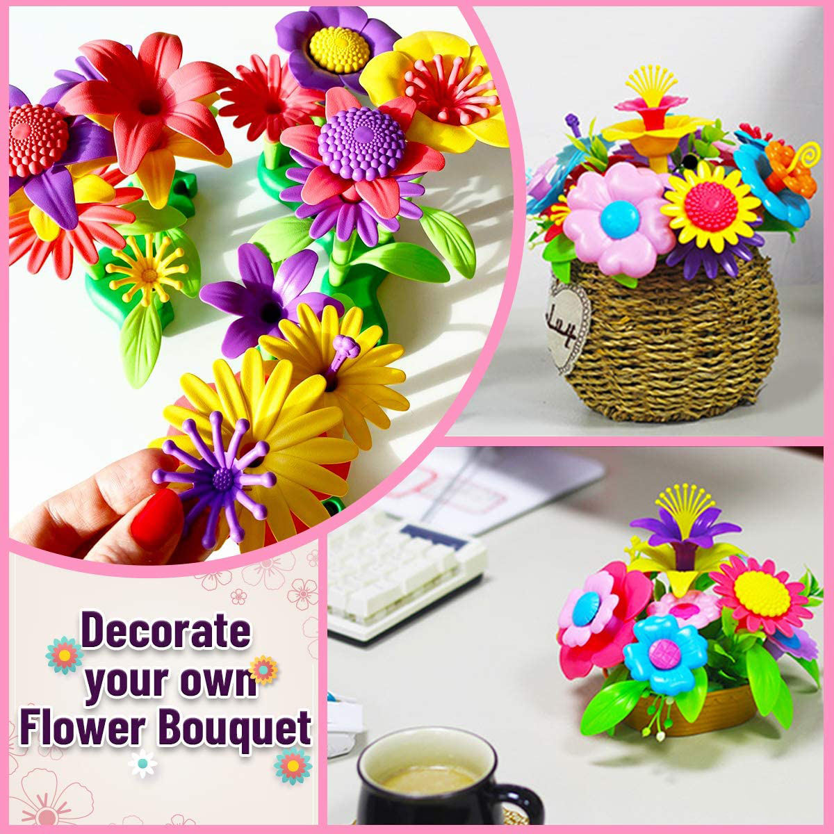 Flower Garden Building Toys for Girls STEM Educational Toy Take Apart Stacking Game Gardening Pretend Play Set for Kids view 6