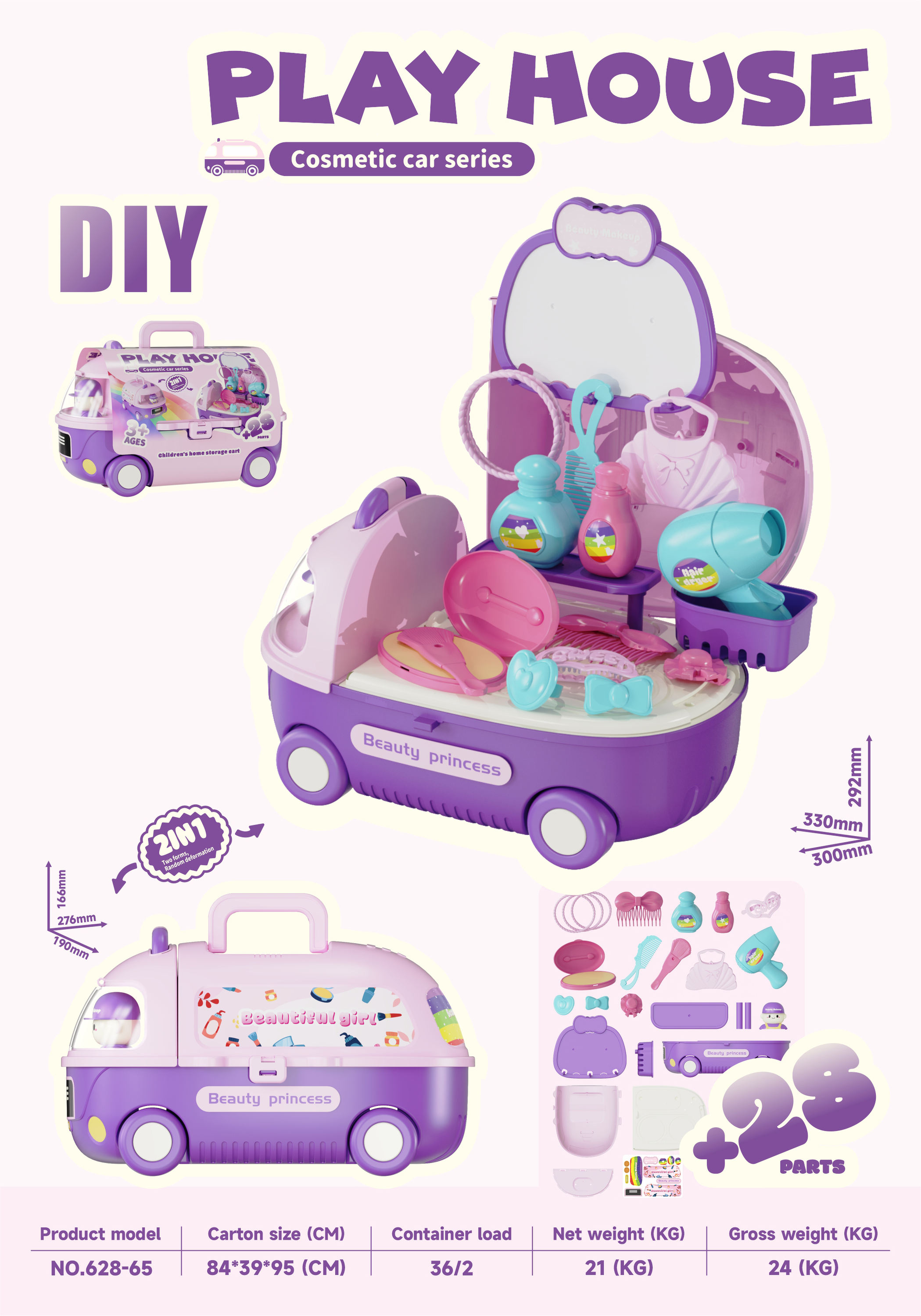 2in1 5 Styles Storagable Educational Big Kitchen Food Set Tool Cart Medical Vehicle Cosmetic Pretend Play Toys view 4