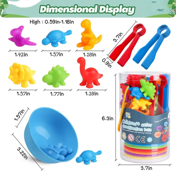 Counting Animals Color Sorting Matching Games with Sorting Bowls Montessori Sensory Early Learning Fine Motor Skill Toys view 4